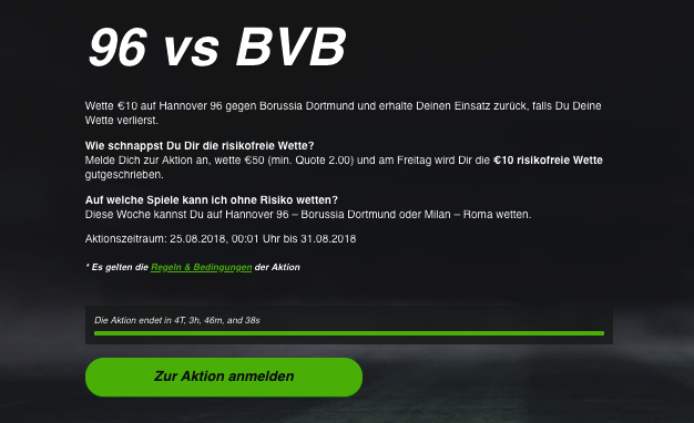 Wetten ohne Risiko BVB Hannover 96