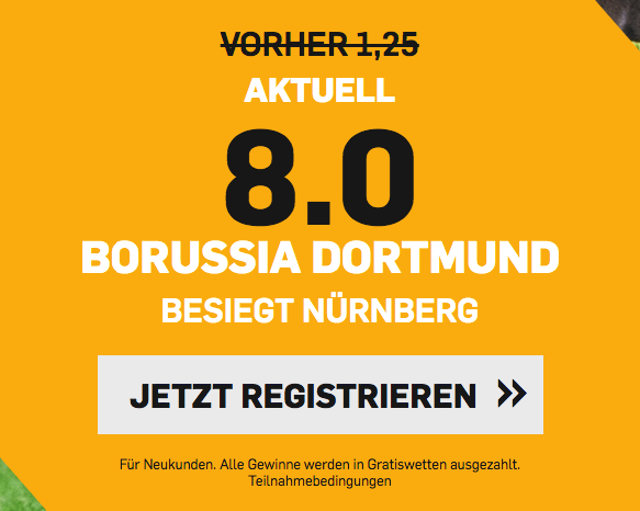 Borussia Dortmund Sieg Wette FC Nürnberg beste Quote
