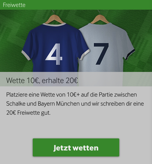 Freiwette Schalke 04 FC Bayern München