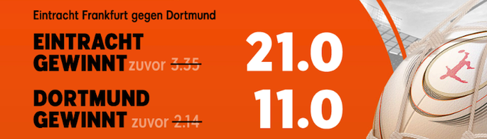 Beste Quoten Eintracht Frankfurt gegen Borussia Dortmund