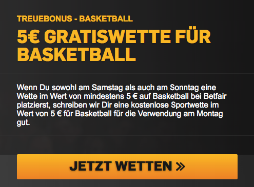 5 € gratiswette für basketball betfair