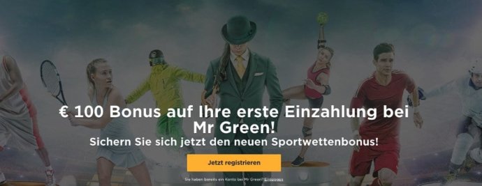 100€ mr green bonus für sportwetten neukunden