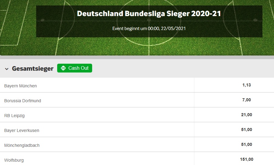 Bundesliga Sieg Quoten 2021 Betway