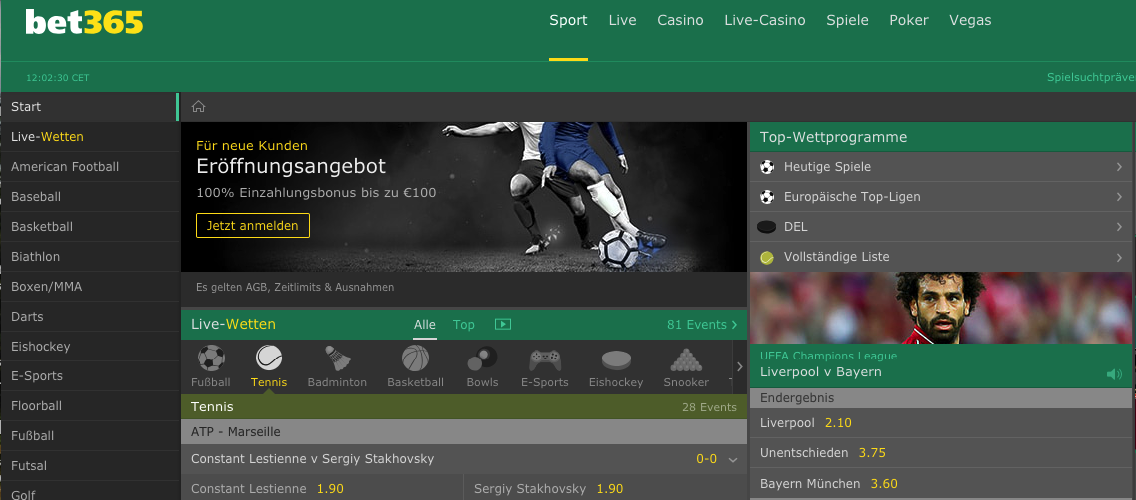 bet365 Wettangebot