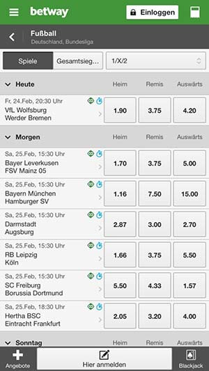 Betway App Bundesliga Spiele