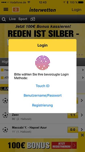 Interwetten App Login