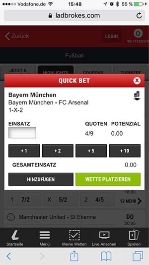 Ladbrokes App Wettschein