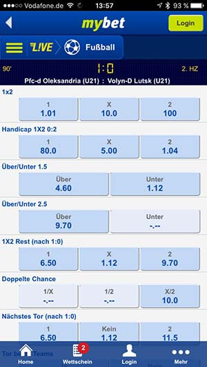 mybet App Livewetten