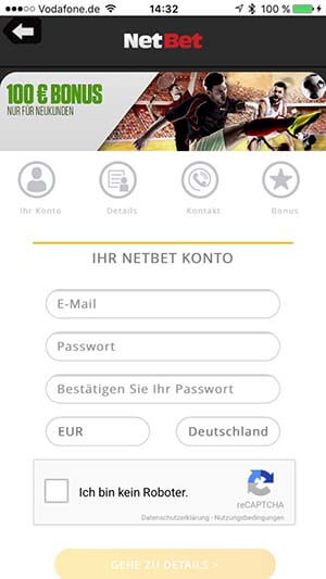 Netbet App Registrierung