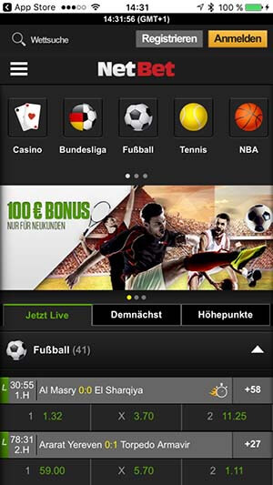 Netbet App Startseite