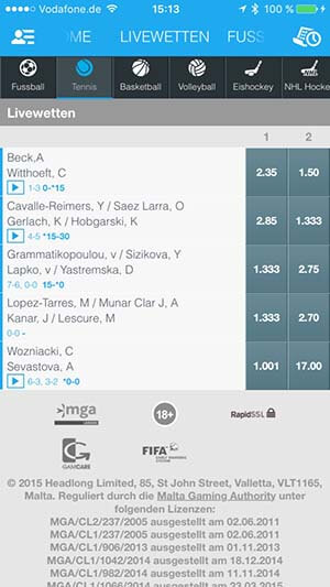 Sportingbet App Livewetten