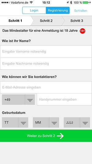Sportingbet App Registrierung