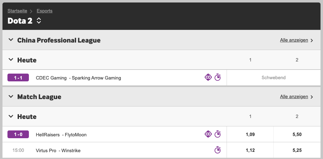 betway wettangebot für dota 2