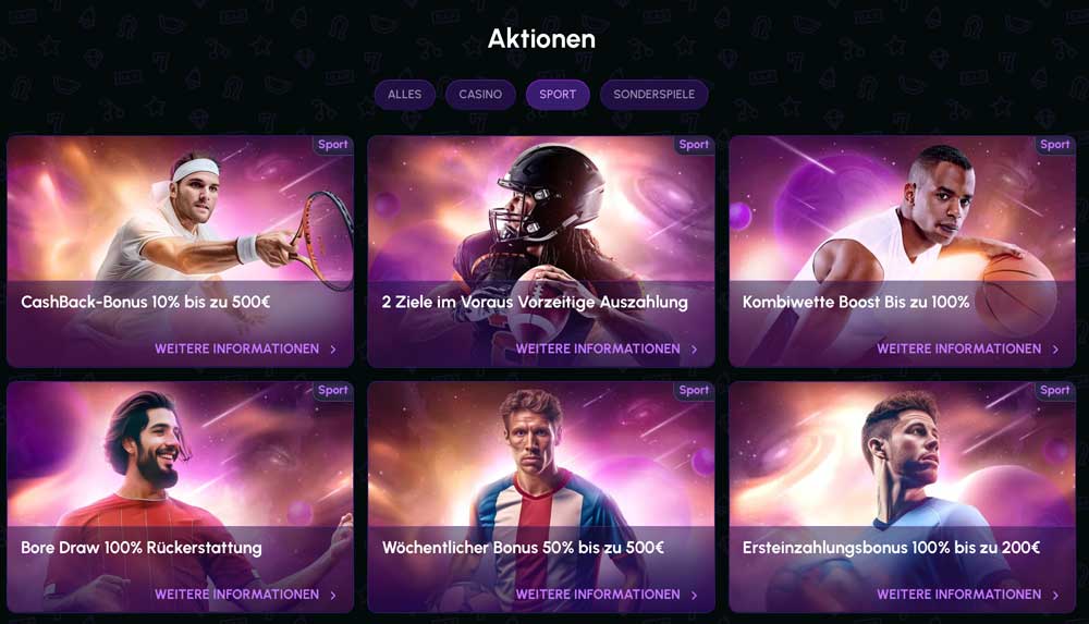 Bonusaktionen bei Novajackpot