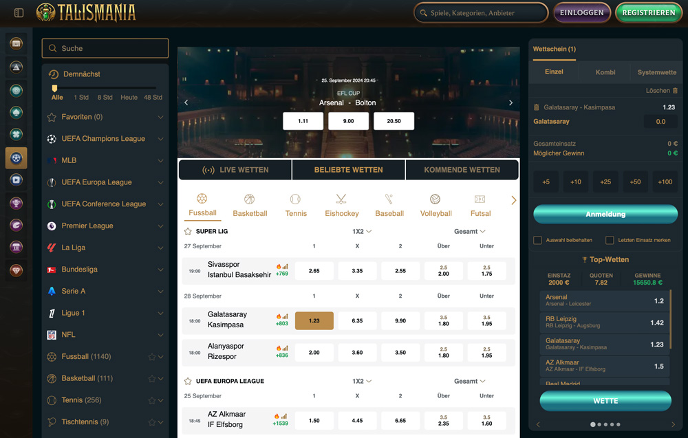 Talismania Sportwetten