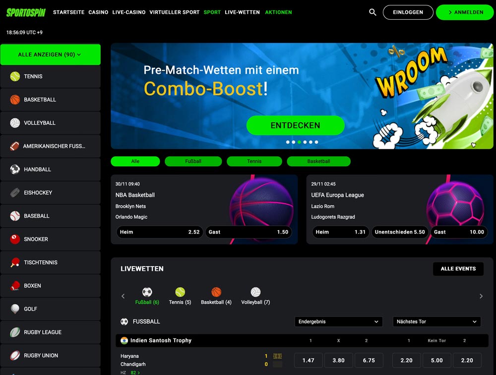 Sportospin Sportwetten