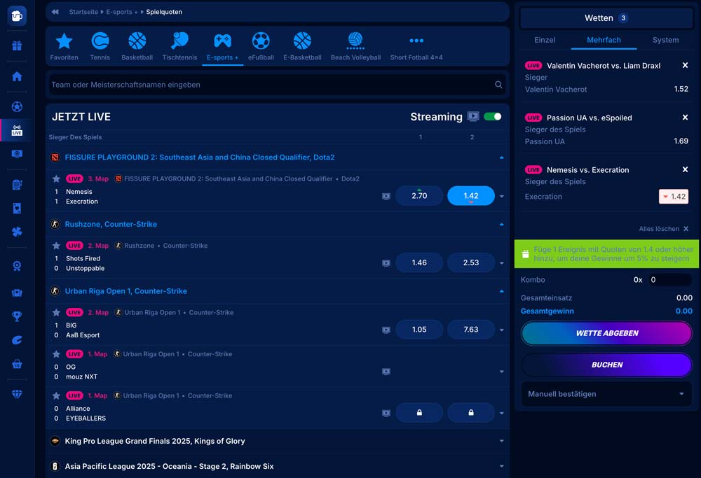 Boomerang Bet Livewetten